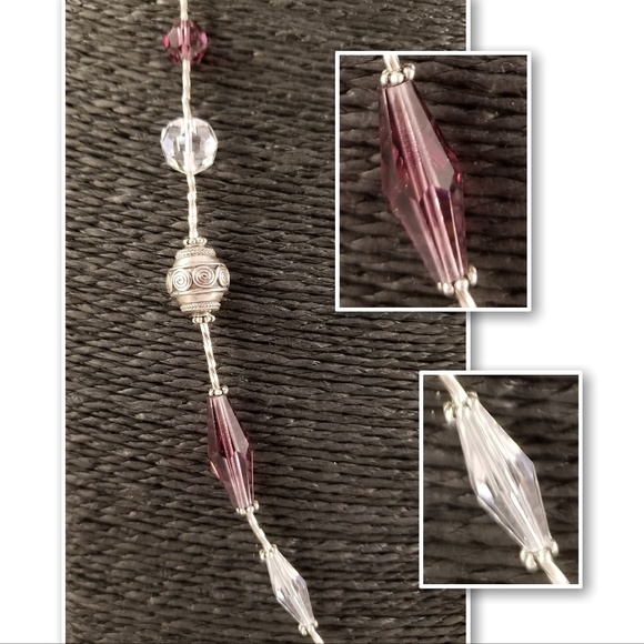 Long Sterling Silver & Swarovski Necklace/Lanyard - Picture 5 of 8